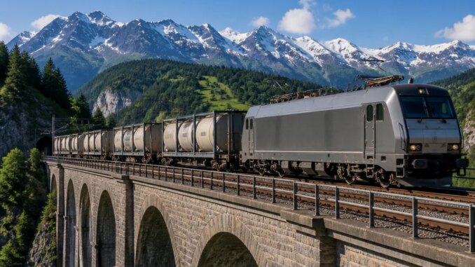 Transport of Concrete Additive for Brenner Tunnel in Austria by Rail - RaillyNews
